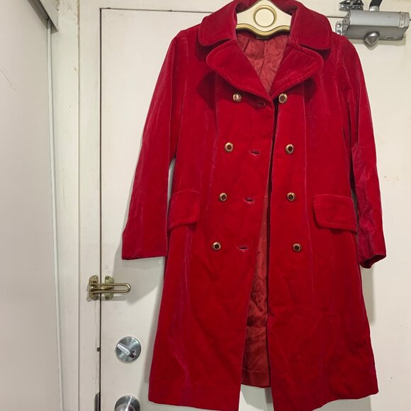 VINTAGE SURREY CLASSICS DOUBLE BREAST VELVET COTTON COATS SIZE S - Picture 1 of 13